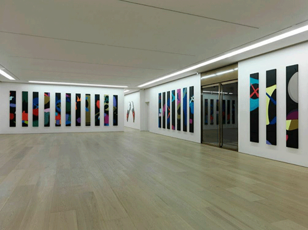 The present works installed at Galerie Perrotin, Paris, 2012. © KAWS